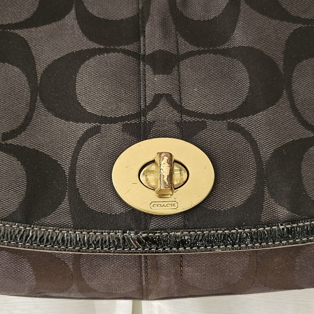 COACH Black Ergo Signature Flap Y2K Shoulder Bag - Picture 3 of 13